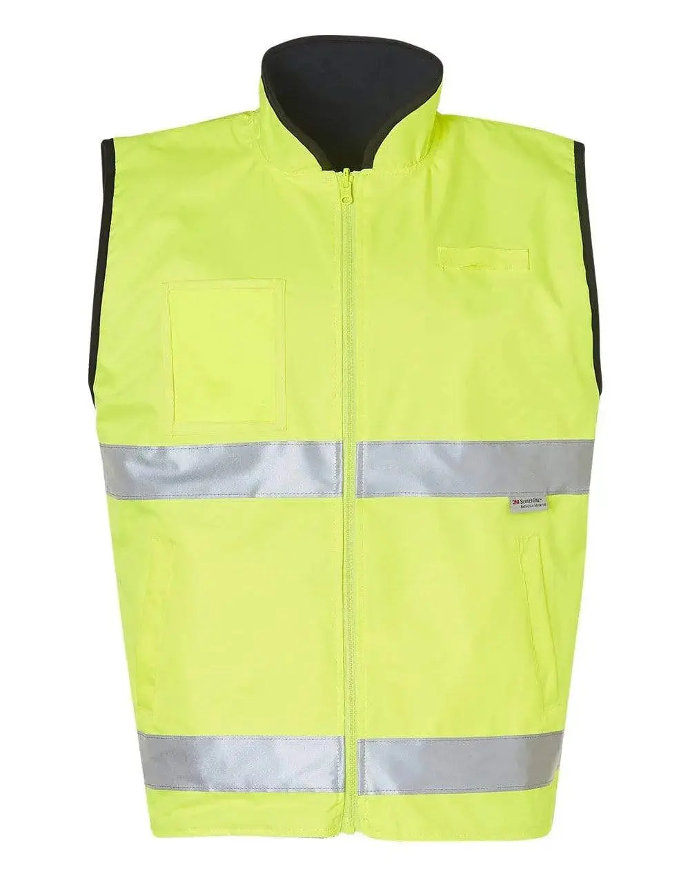 Hi-vis Safety Vest SW49 Work Wear Australian Industrial Wear S Fluoro Yellow/Navy